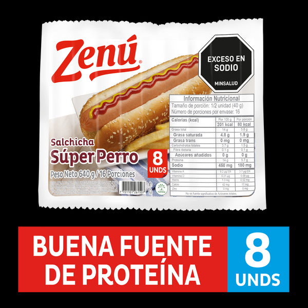 SALCHICHA SUPER PERRO ZENU 640G